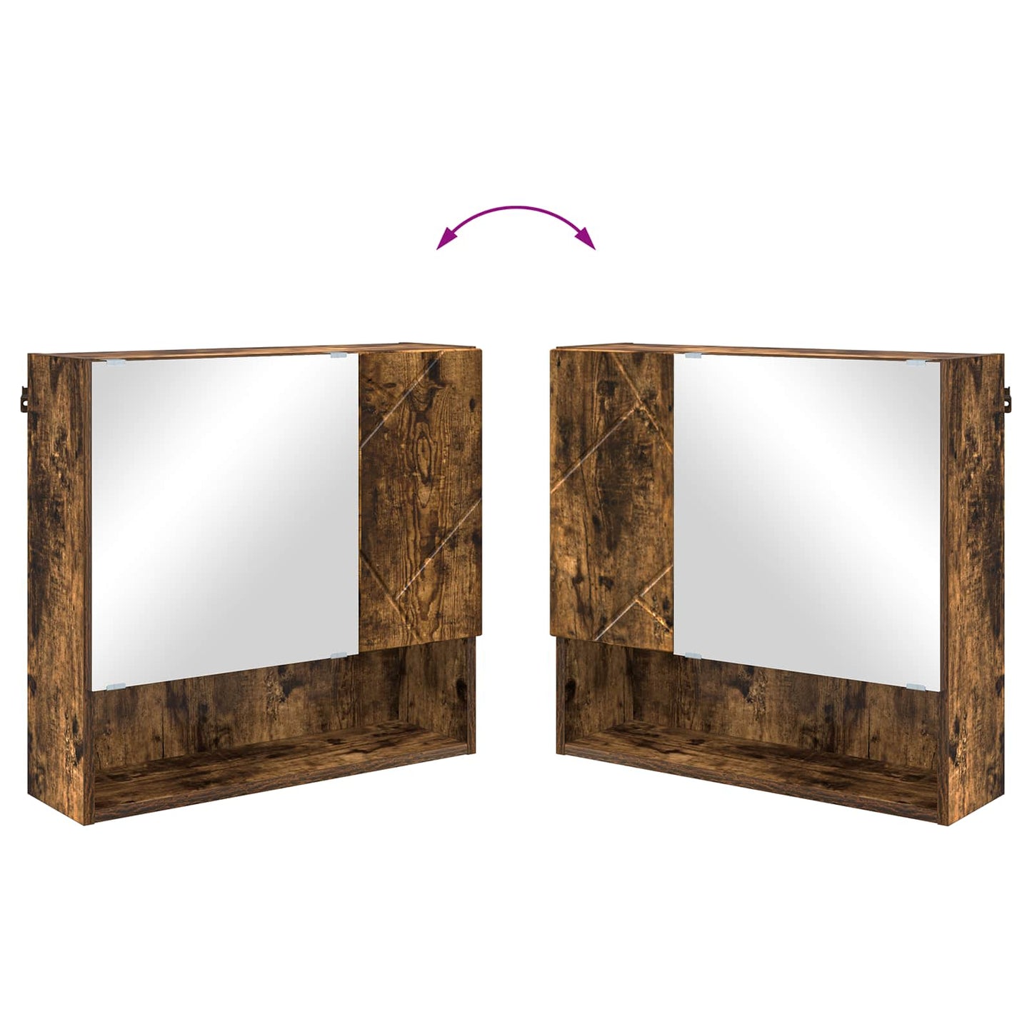 Mobiletto per specchio Rovere fumé 59 x 17 x 55 cm | homemem39