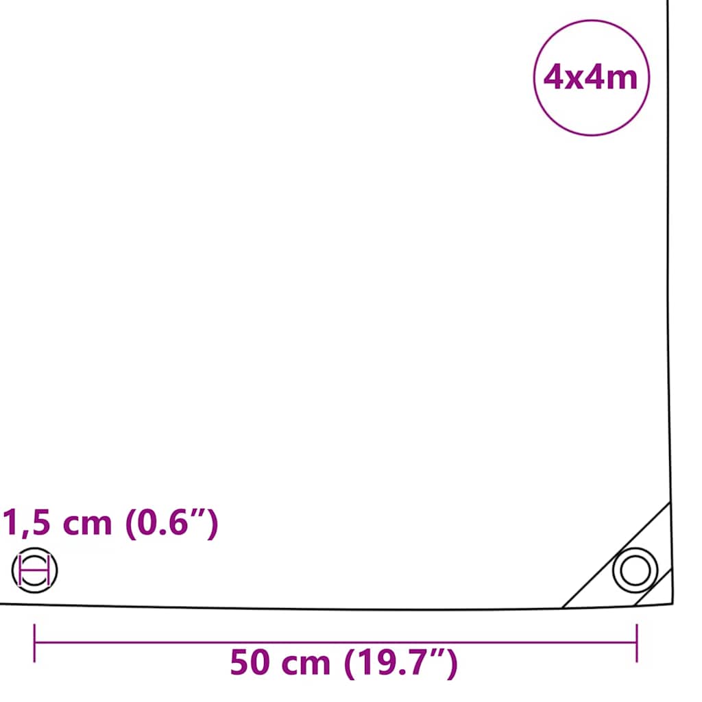 Telo 650g / m² Marrone 4 x 4 m Tela con rivestimento in PVC