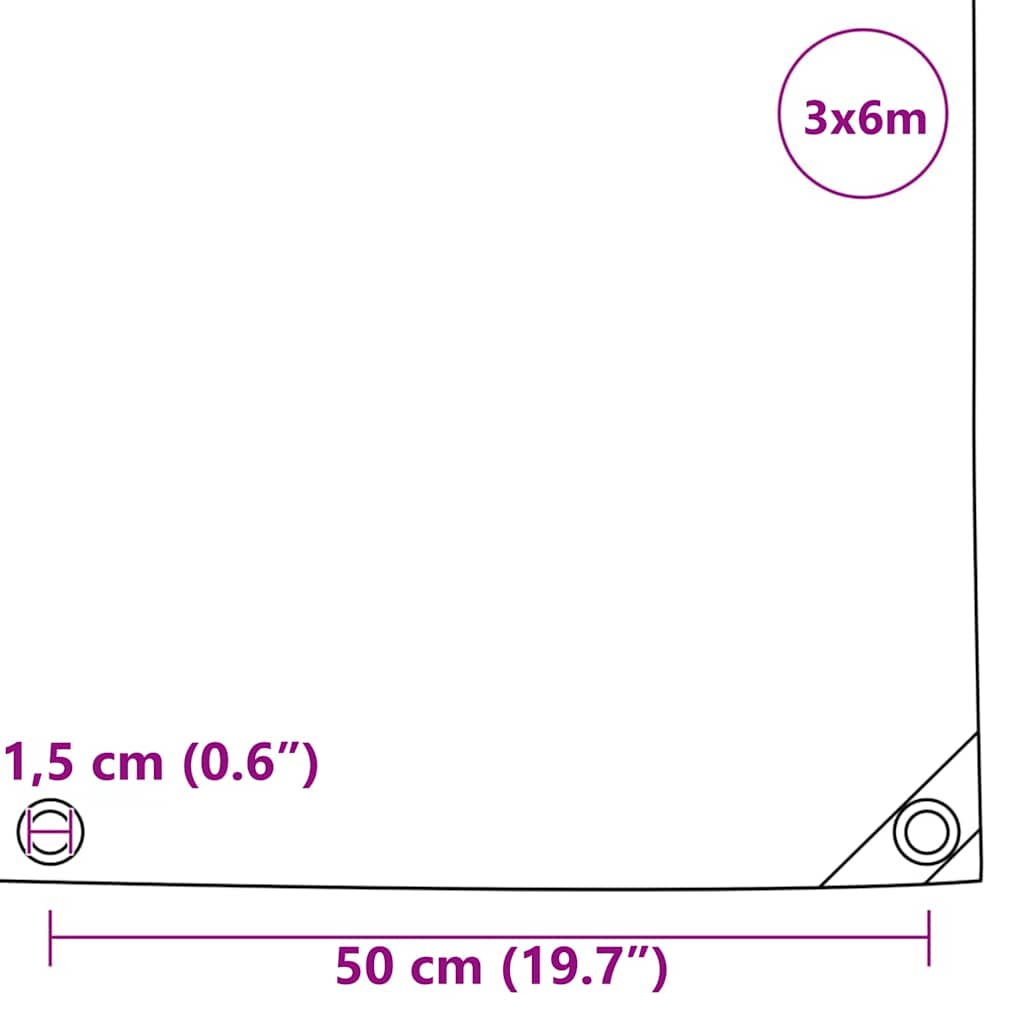 Telo 650g / m² Verde oliva 3 x 6 m Tela con rivestimento in PVC