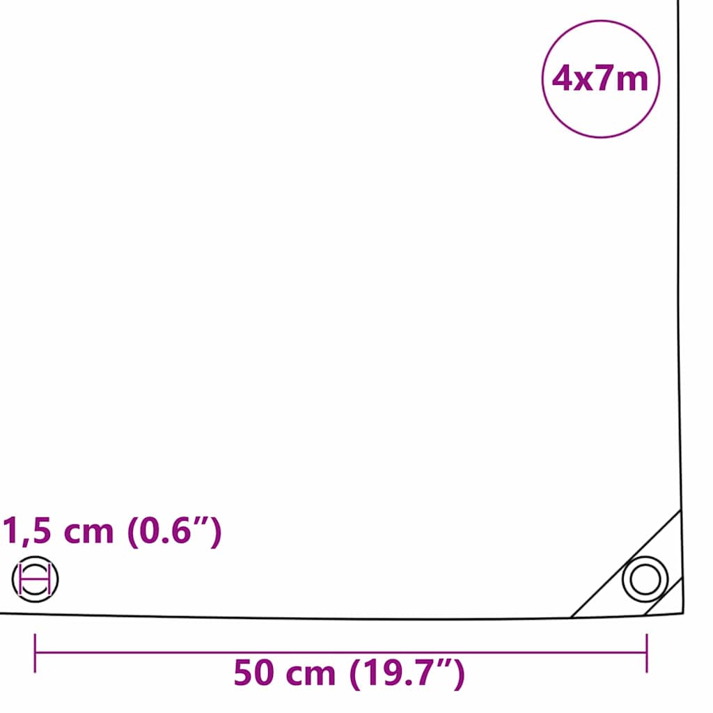 Telo 650g / m² Arancione 4 x 7 m Tela con rivestimento in PVC