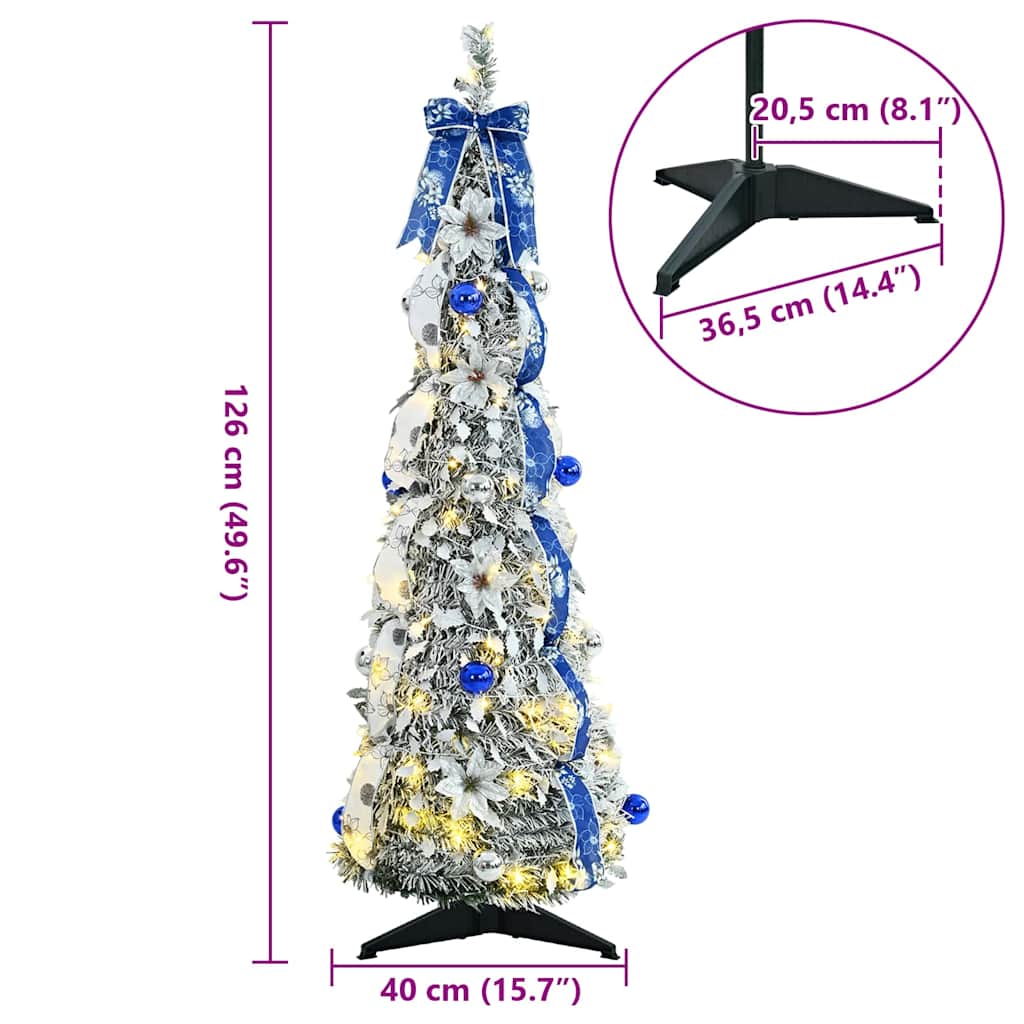 Albero di Natale artificiale con 50 LED Bianco 120 cm PVC