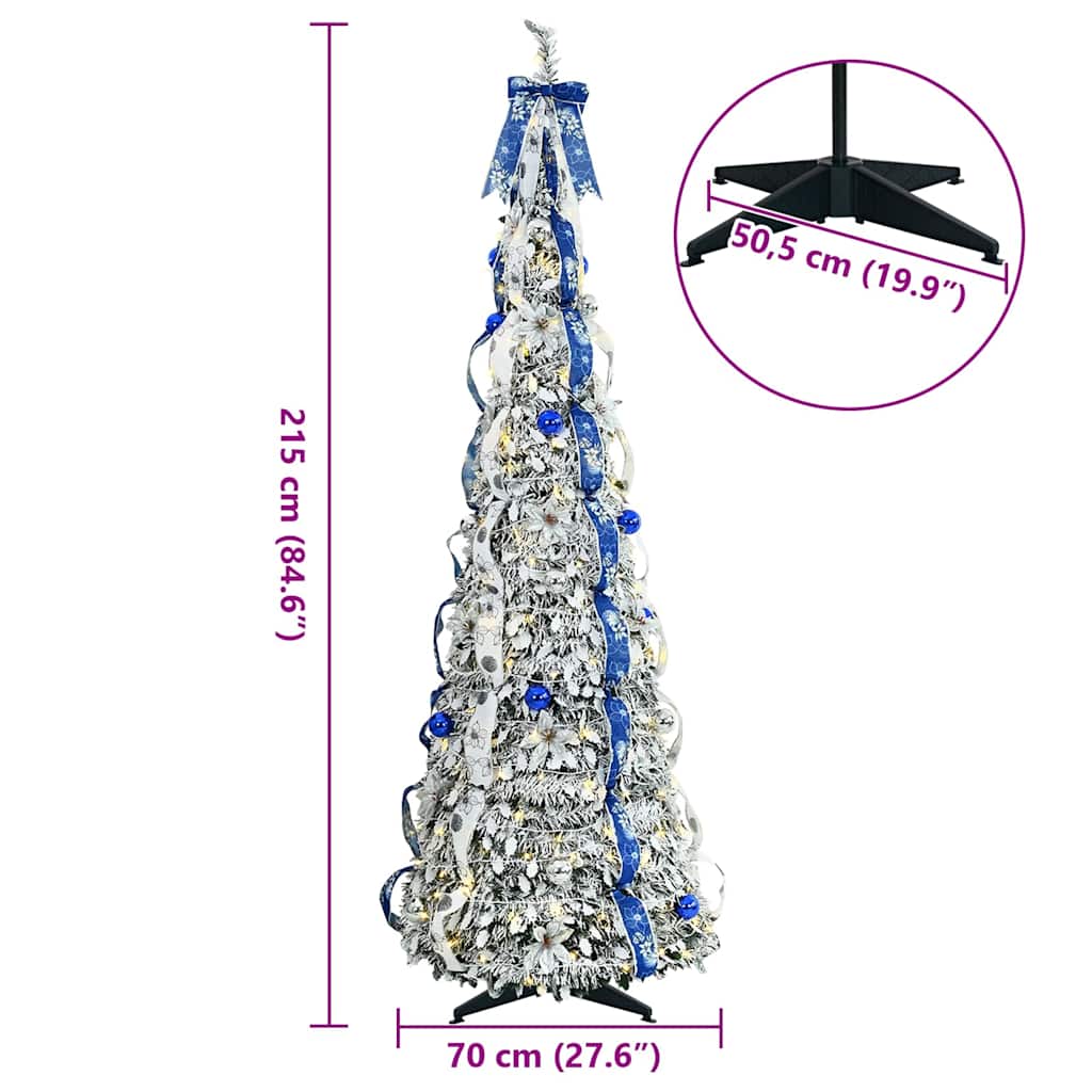 Albero di Natale artificiale con 200 LED Bianco 210 cm PVC