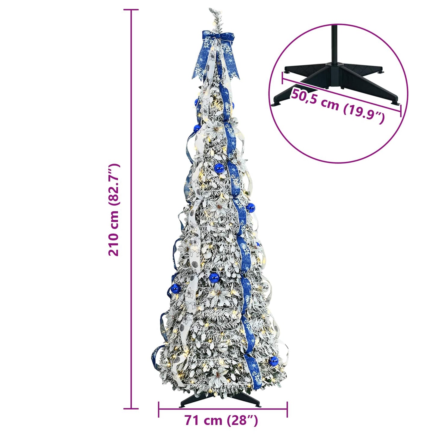 Albero di Natale artificiale con 200 LED Bianco 210 cm PVC | homemem39