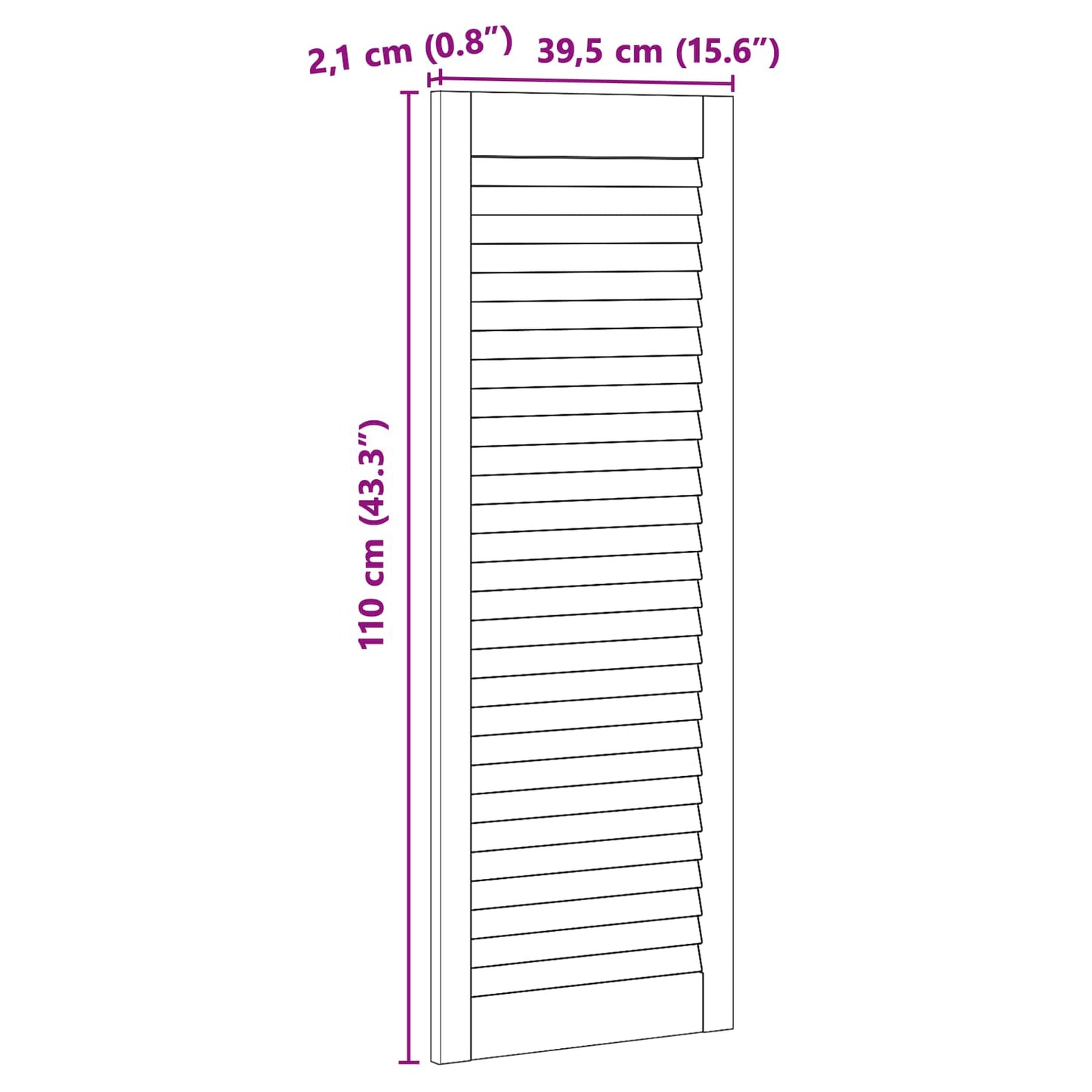 Porta per Armadio con porta 4 pcs Naturale 110 x 2,1 x 39,5 cm | homemem39