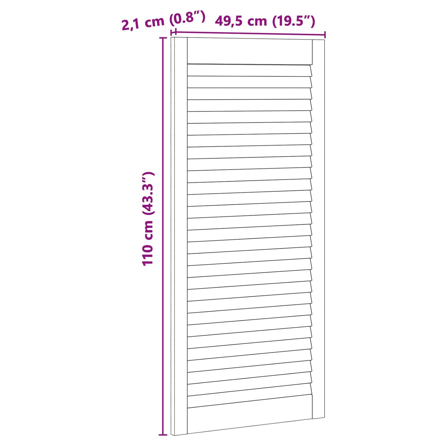 Porta per Armadio con porta 4 pcs Naturale 49,5 x 2,1 x 110 cm | homemem39