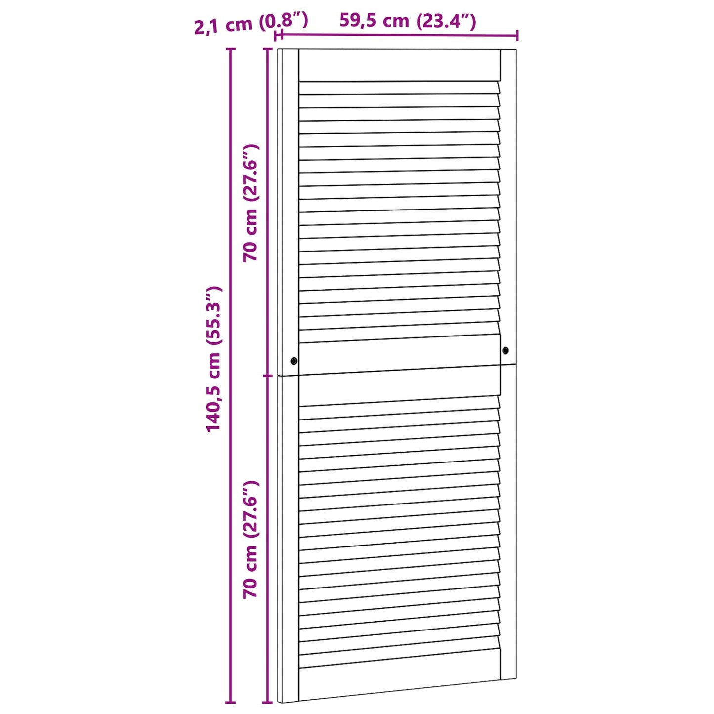 Porta per Armadio 4 pcs Naturale 140,5 x 2,1 x 59,5 cm