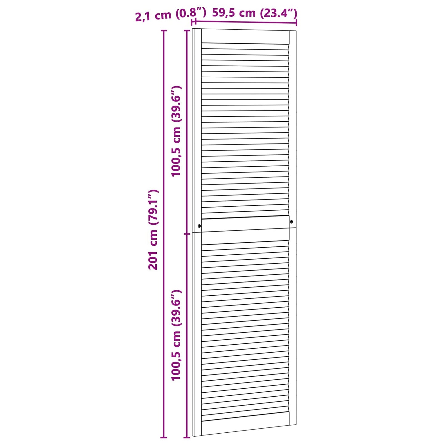 Porta per Armadio con porta 4 pcs Naturale 201 x 2,1 x 59,5 cm