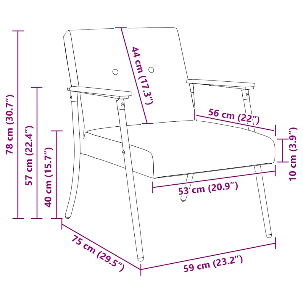 poltrona Crema 59 x 75 x 78 cm Tessuto simile alla lana ricci