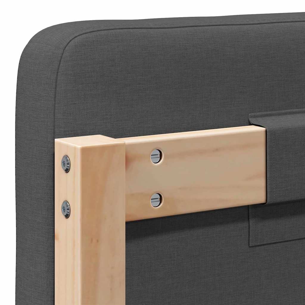 Testiera imbottita Marrone e grigio scuro 150 cm Pino massello