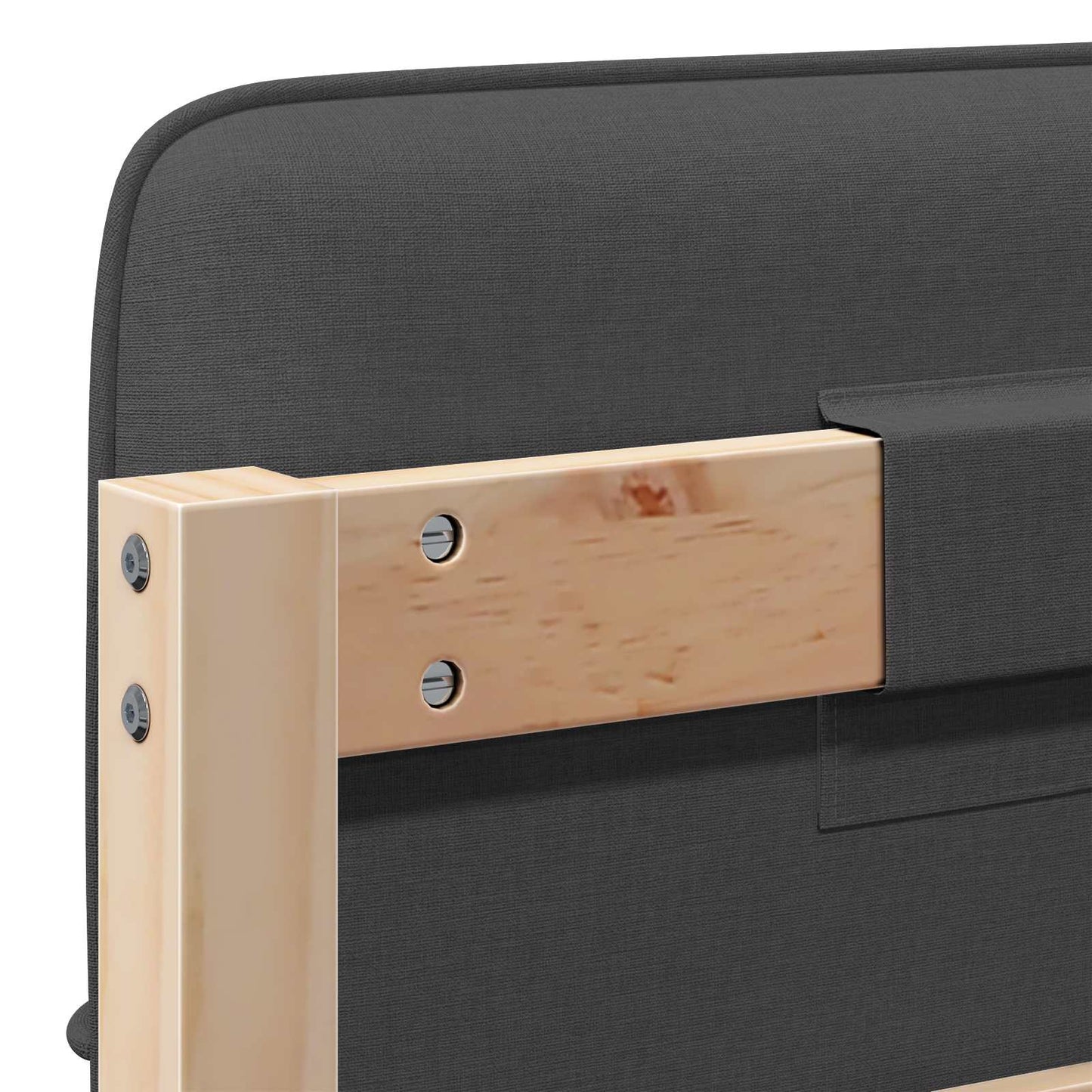 Testiera imbottita Marrone e grigio scuro 100 cm Pino massello