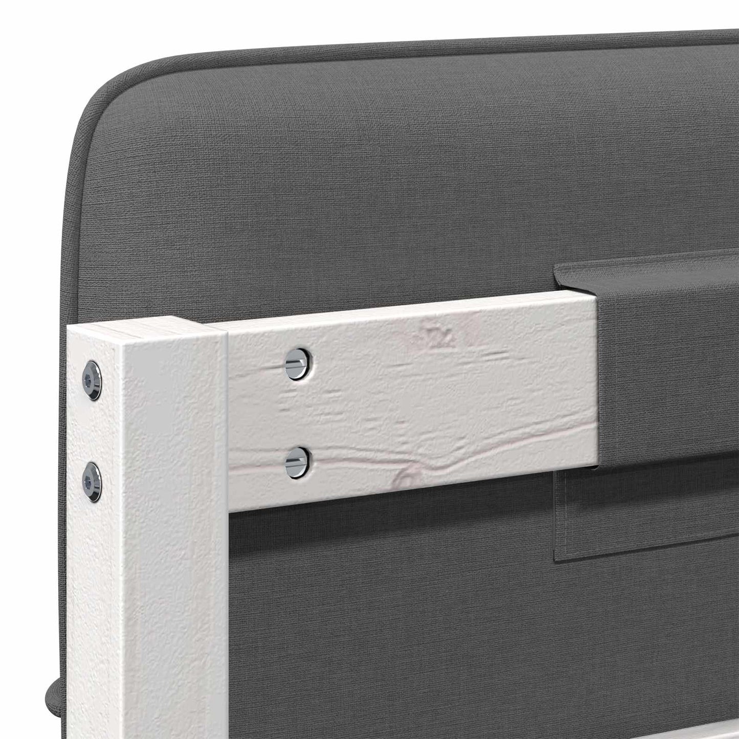 Testiera imbottita Bianco e grigio chiaro 75 cm Pino massello - homemem39