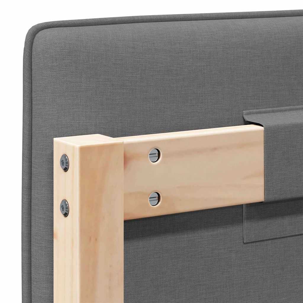 Testiera imbottita Marrone e Grigio Chiaro 200 cm Pino massello