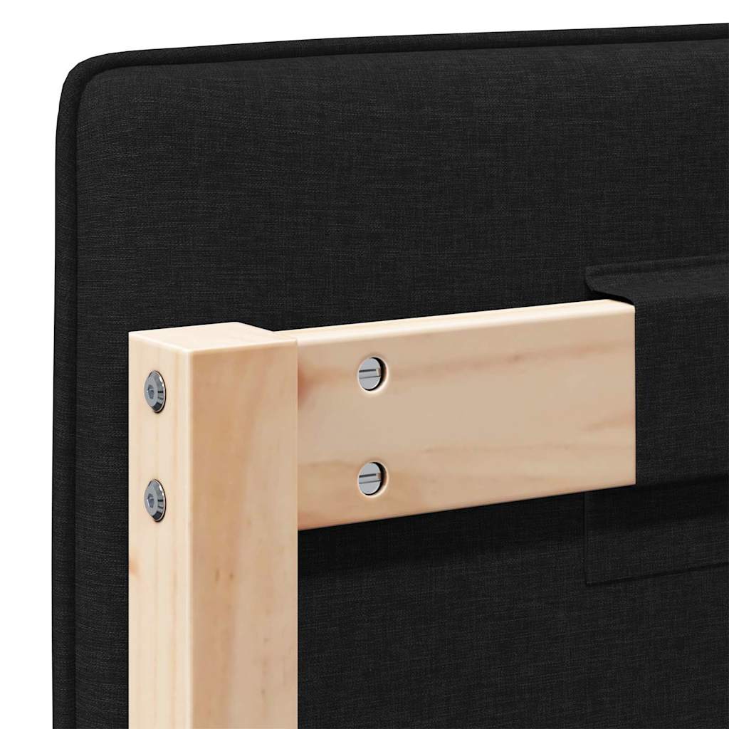 Testiera imbottita Marrone e Nero 135 cm Pino massello