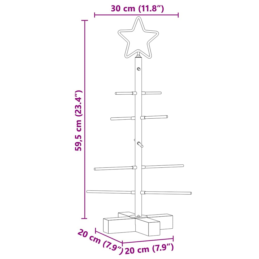 Albero di Natale in metallo con supporto Nero 59,5 cm | homemem39