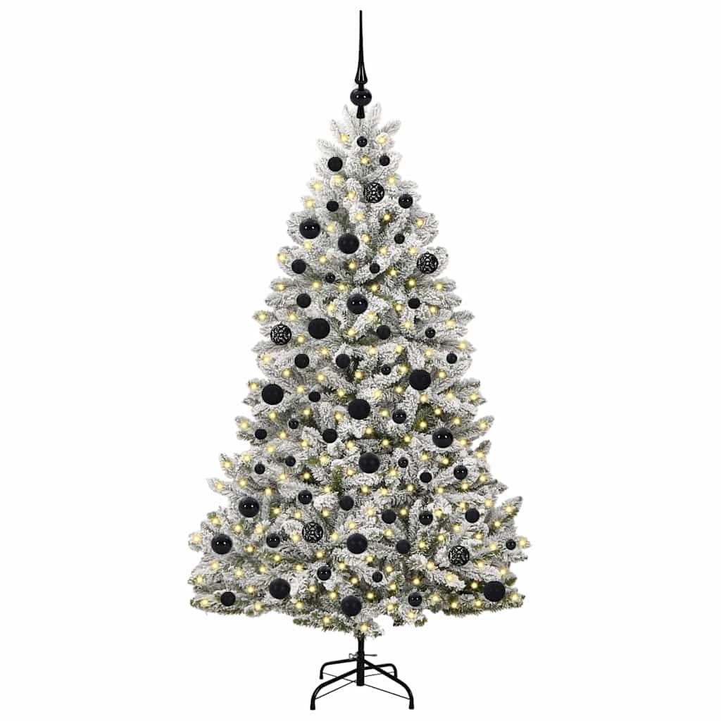 Albero di Natale artificiale con 300 LED Verde e Bianco 180 cm | homemem39