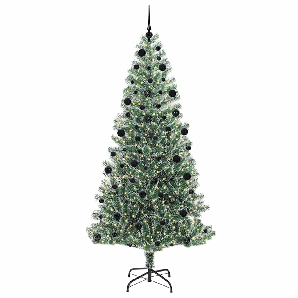 Albero di Natale Artificiale Imbiancato con Luci LED 210 cm | homemem39