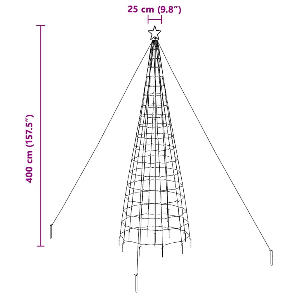 Albero di Natale LED EKENAS 400 cm 800 LED Multicolore Acciaio | homemem39