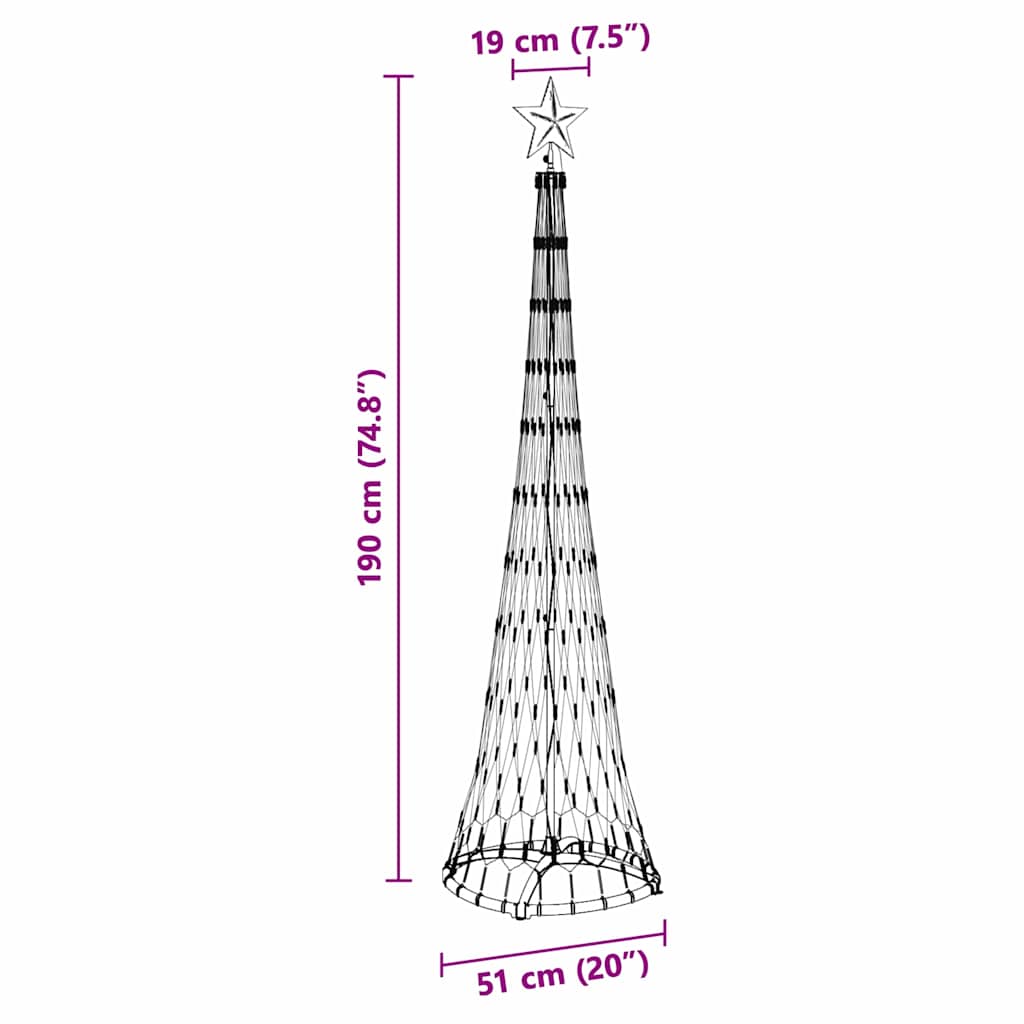Albero di Natale LED Bianco freddo 51 x 51 x 190 cm Metallo