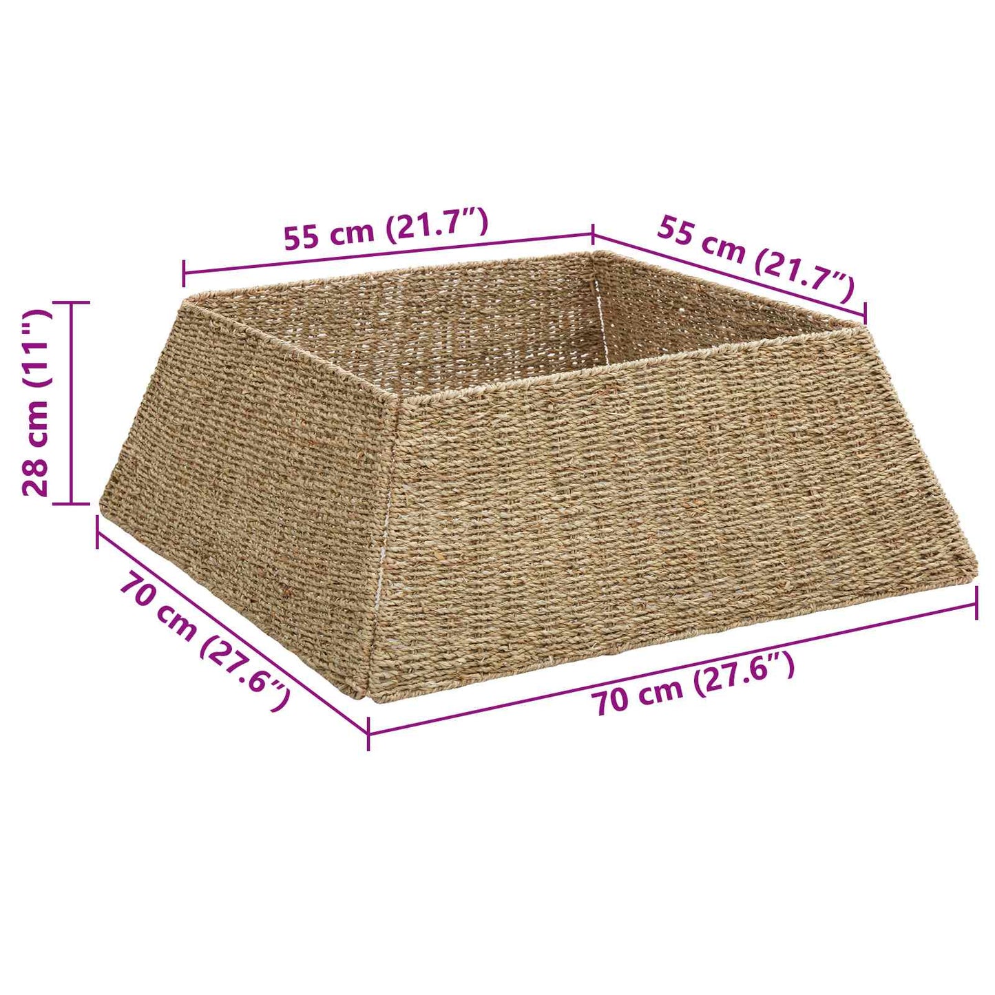 Collare per Albero di Natale Marrone 70 x 70 x 28 cm seagrass | homemem39