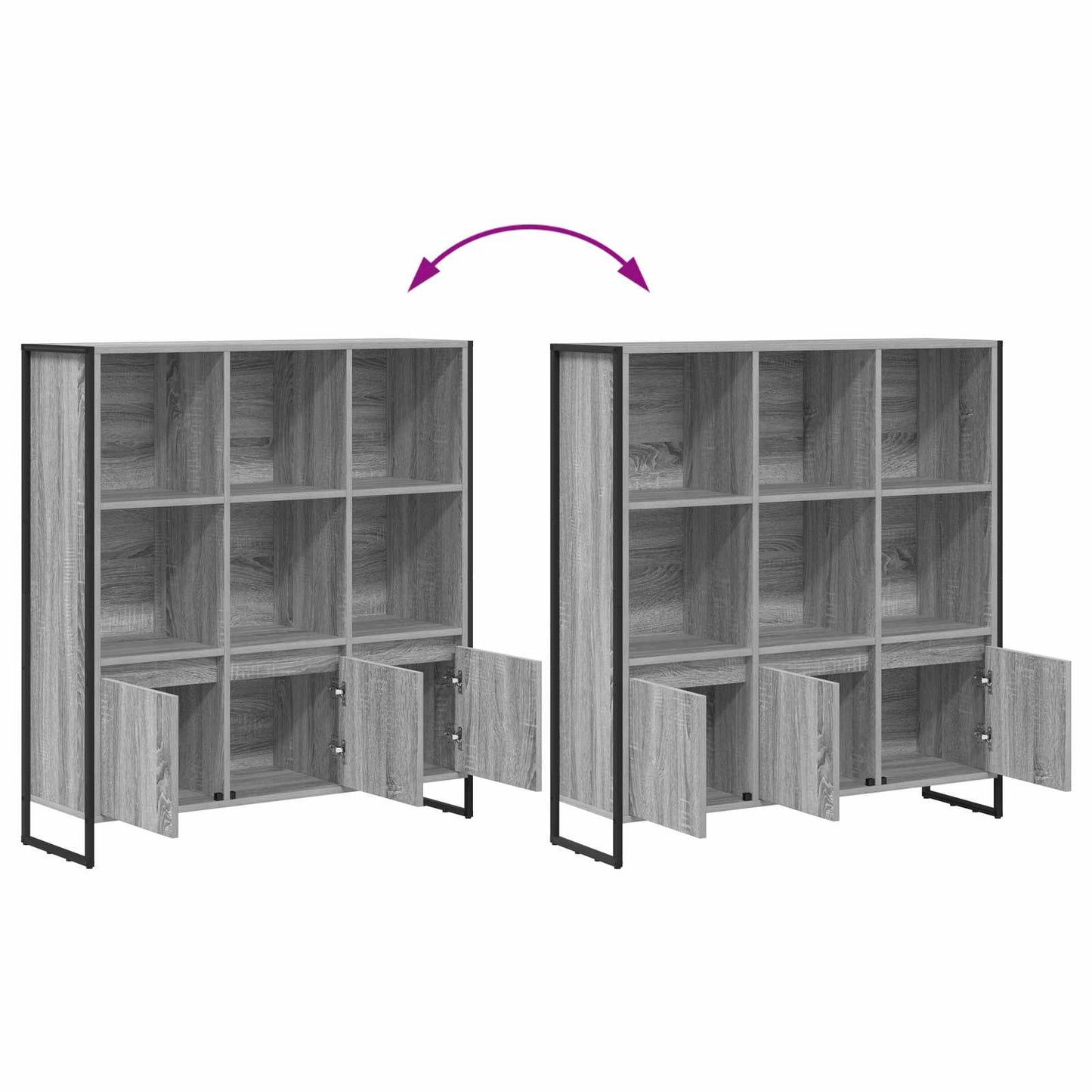 Armadio per Libri 2 pcs Grigio Sonoma 99,5 x 30 x 108 cm