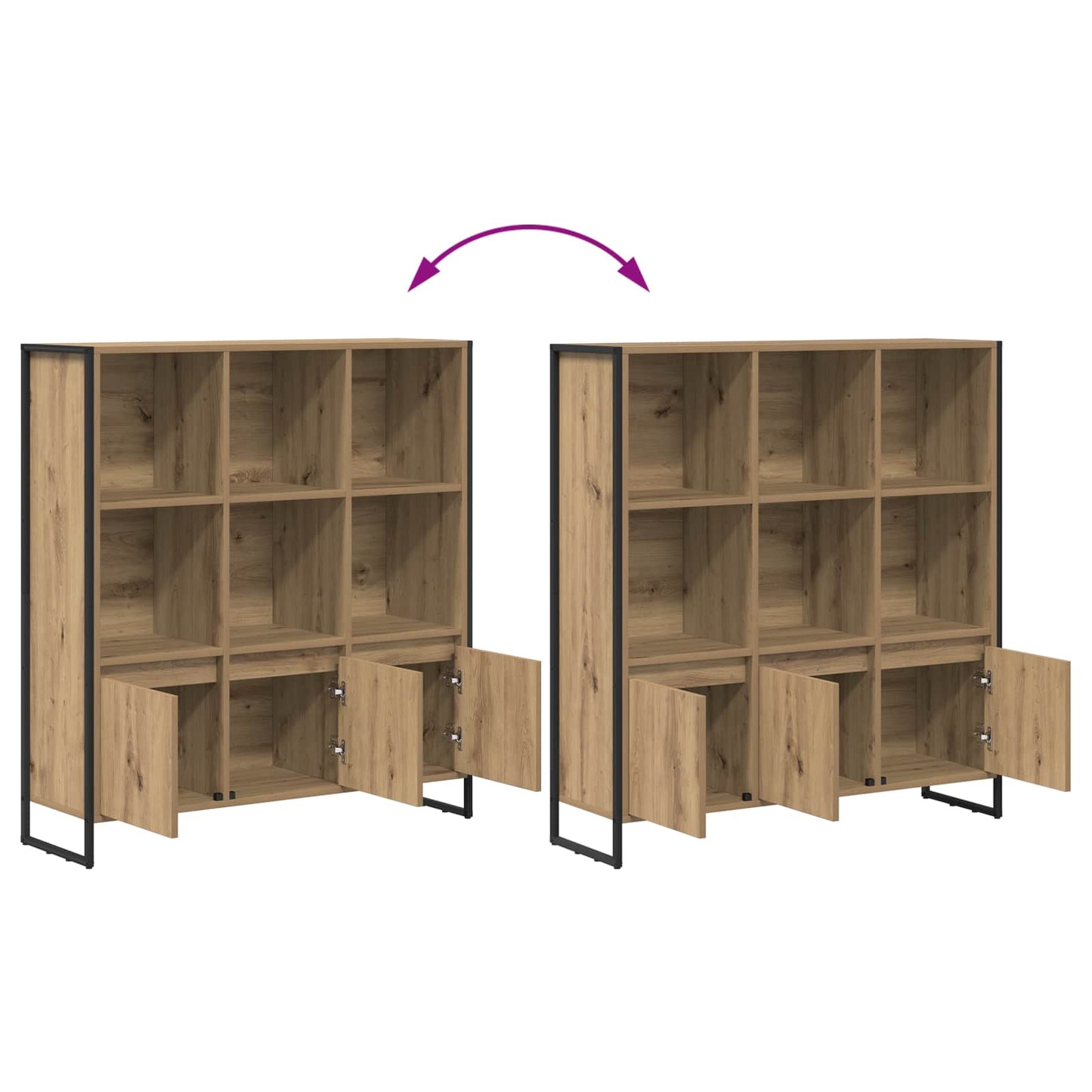 Armadio per Libri 2 pcs Rovere Artigianale 99,5 x 30 x 108 cm
