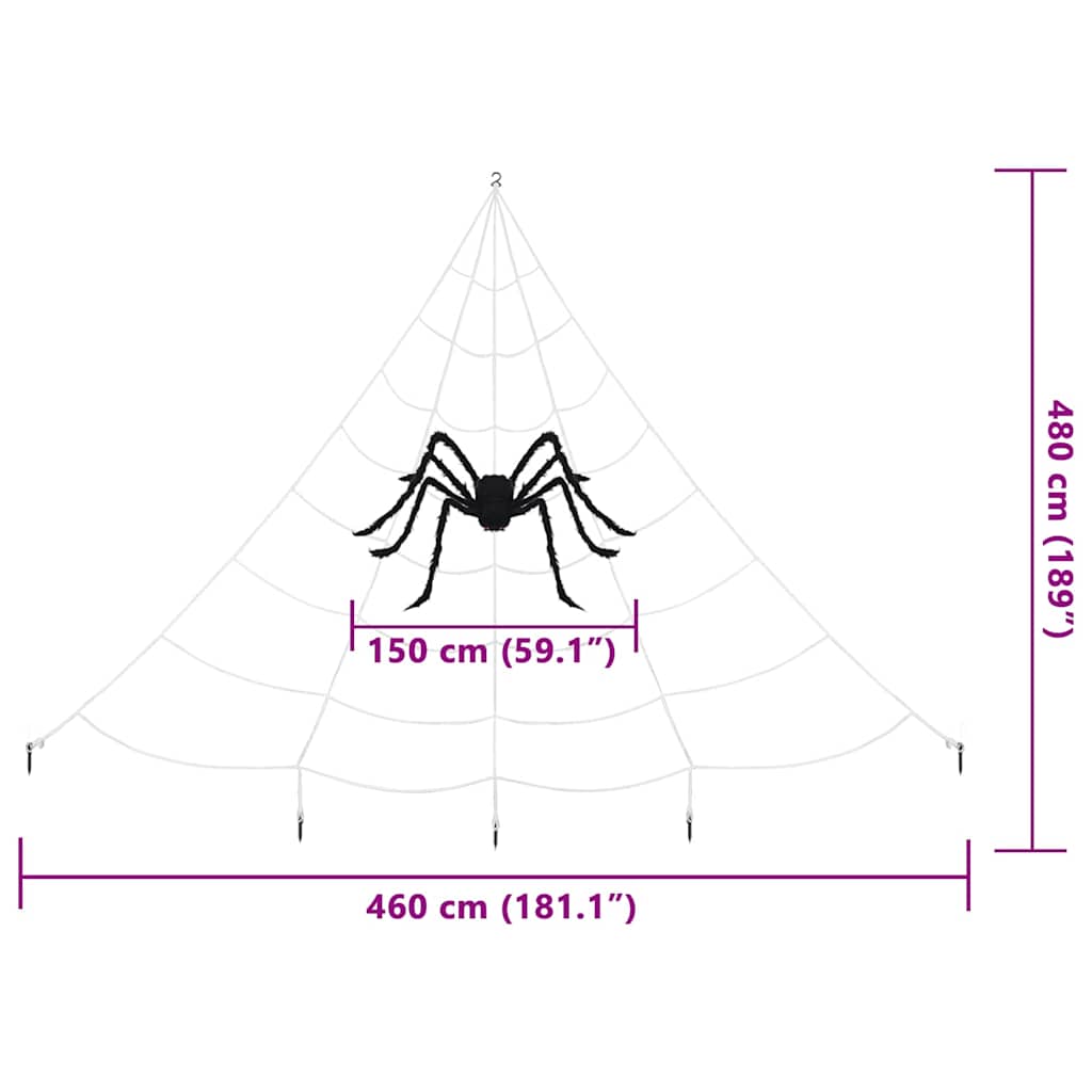 Decorazione di Halloween con ragni e ragnatele 4 pcs Poliestere