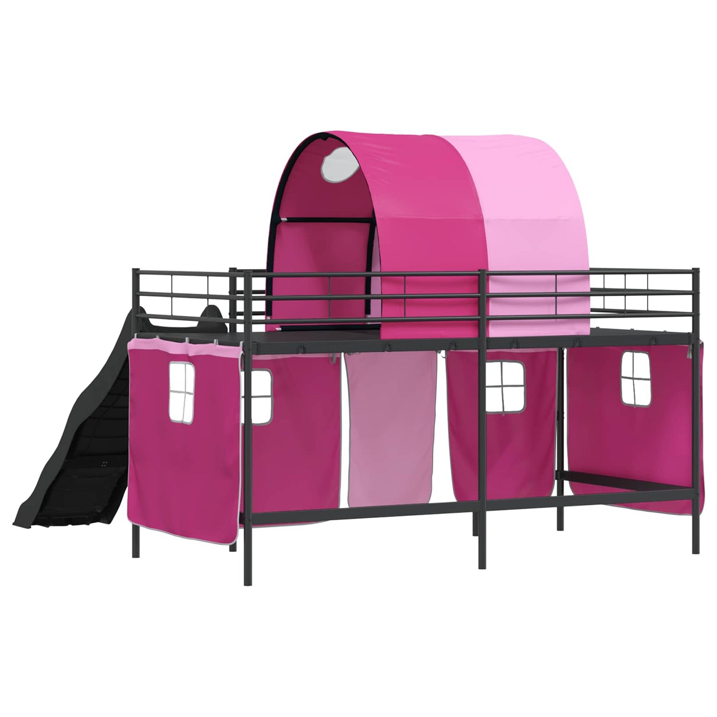 Struttura del letto loft per bambini Nero e rosa 107 x 203 cm | homemem39