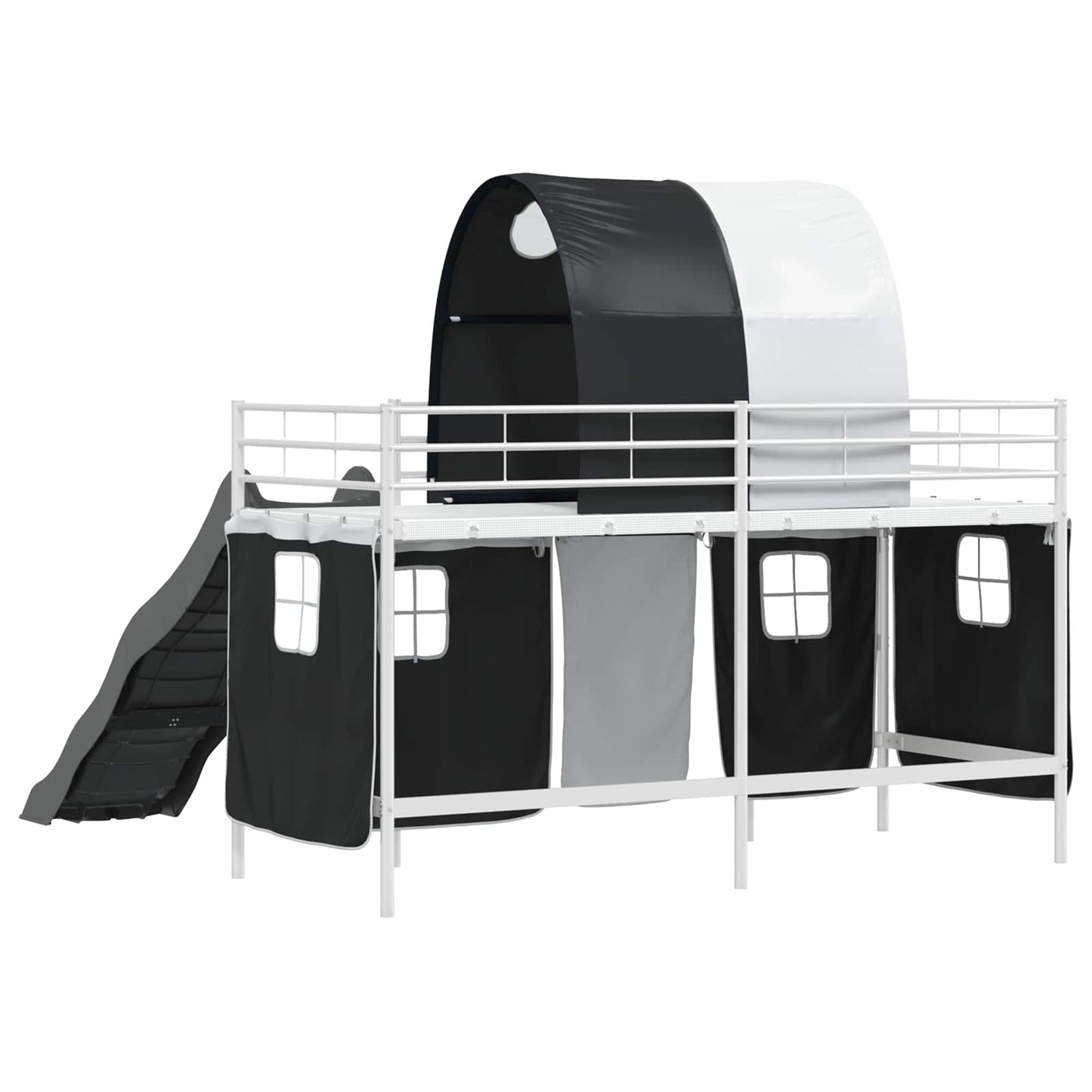 Struttura del letto loft per bambini Bianco e Nero 75 x 190 cm | homemem39