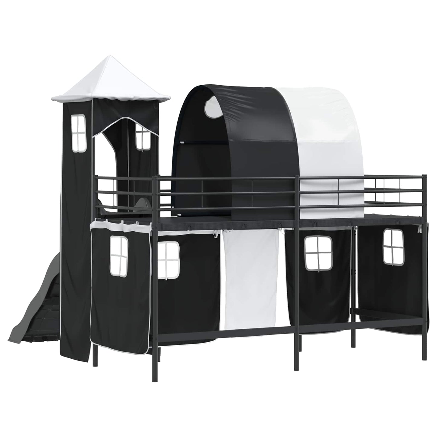 Struttura del letto loft per bambini Nero 75 x 190 cm Metallo | homemem39