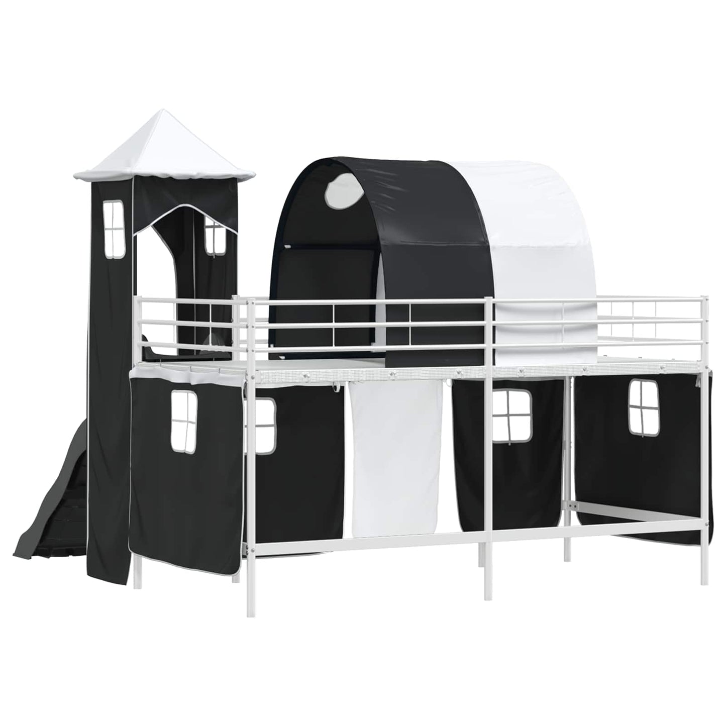 Struttura del letto loft per bambini Bianco e Nero 90 x 200 cm | homemem39