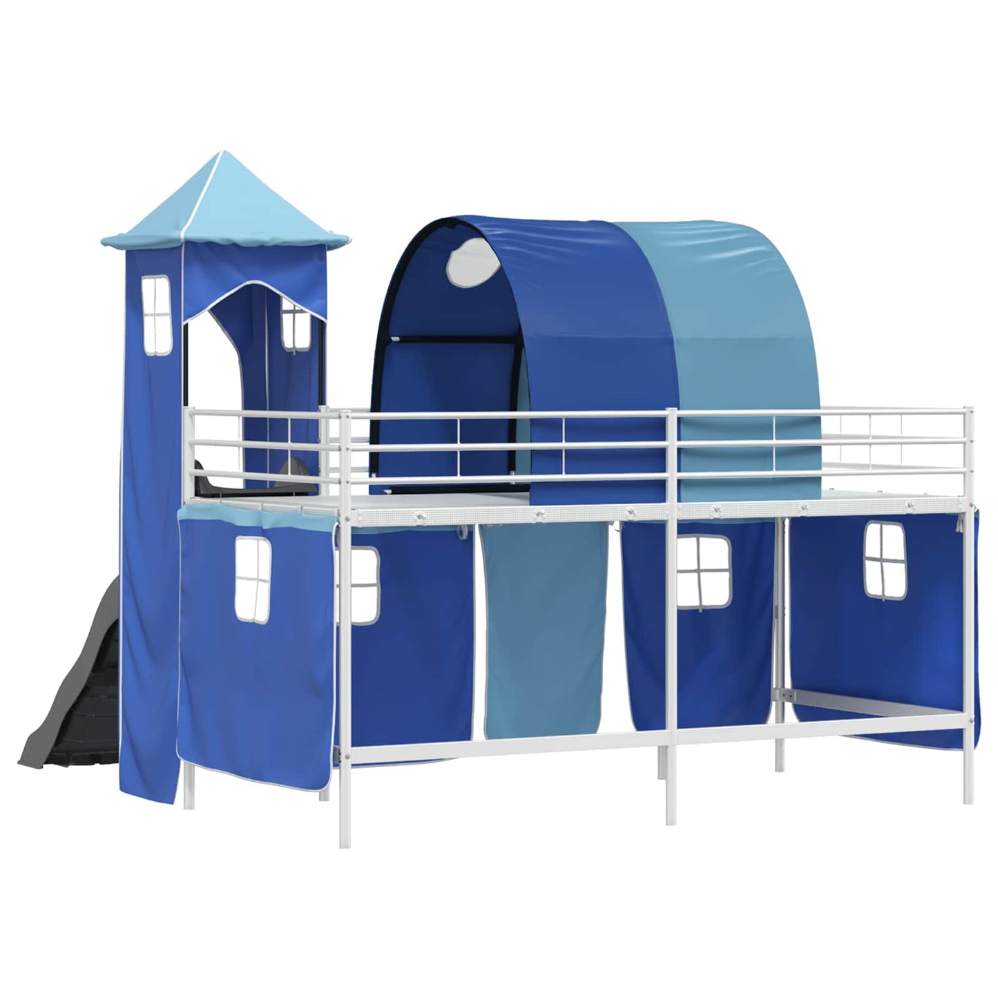 Struttura del letto loft per bambini Bianco e Blu 100 x 200 cm | homemem39