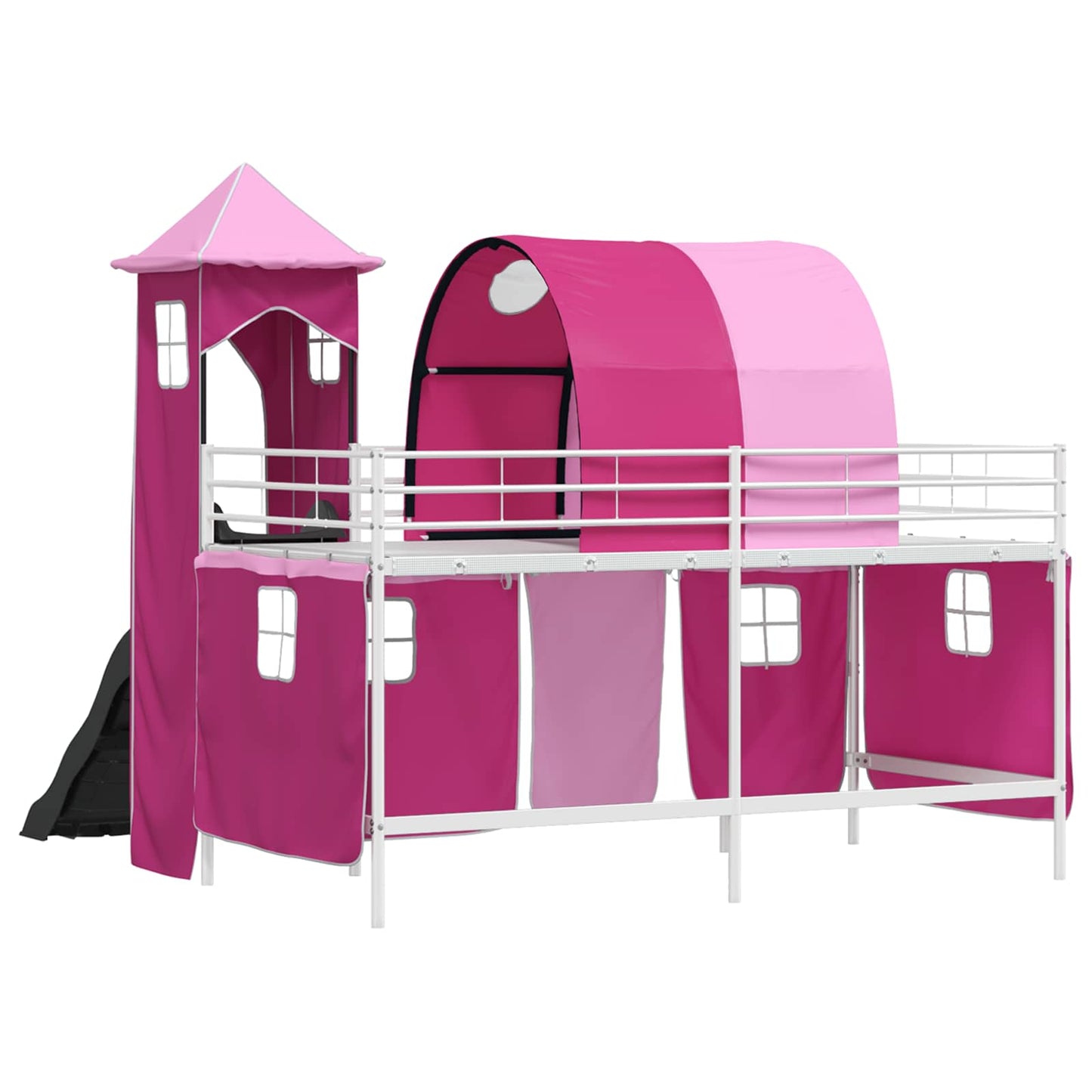 Struttura del letto loft per bambini Bianco e Rosa 100 x 200 cm | homemem39