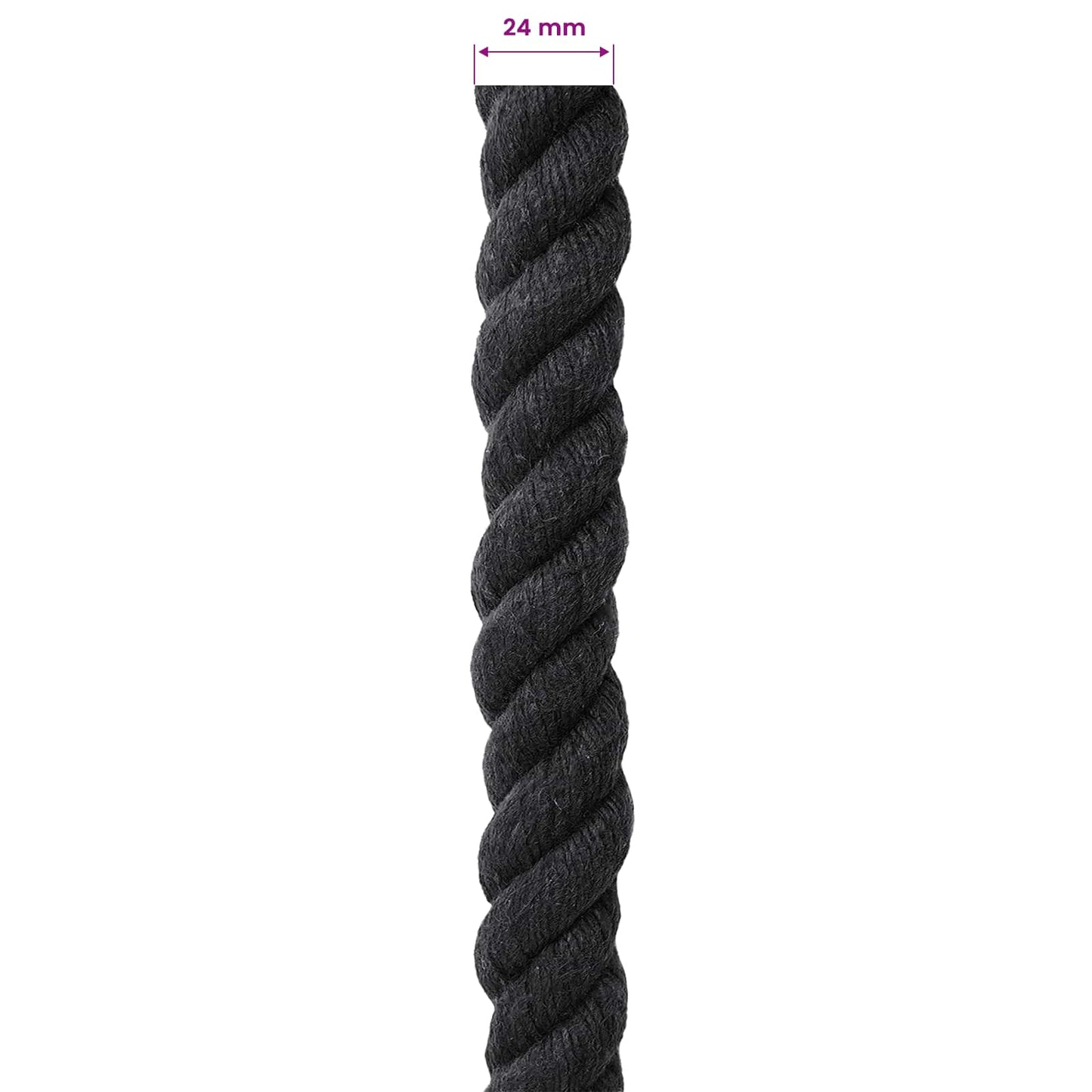 Corda Nero 2,4 x 2,4 x 2500 cm Cotone | homemem39
