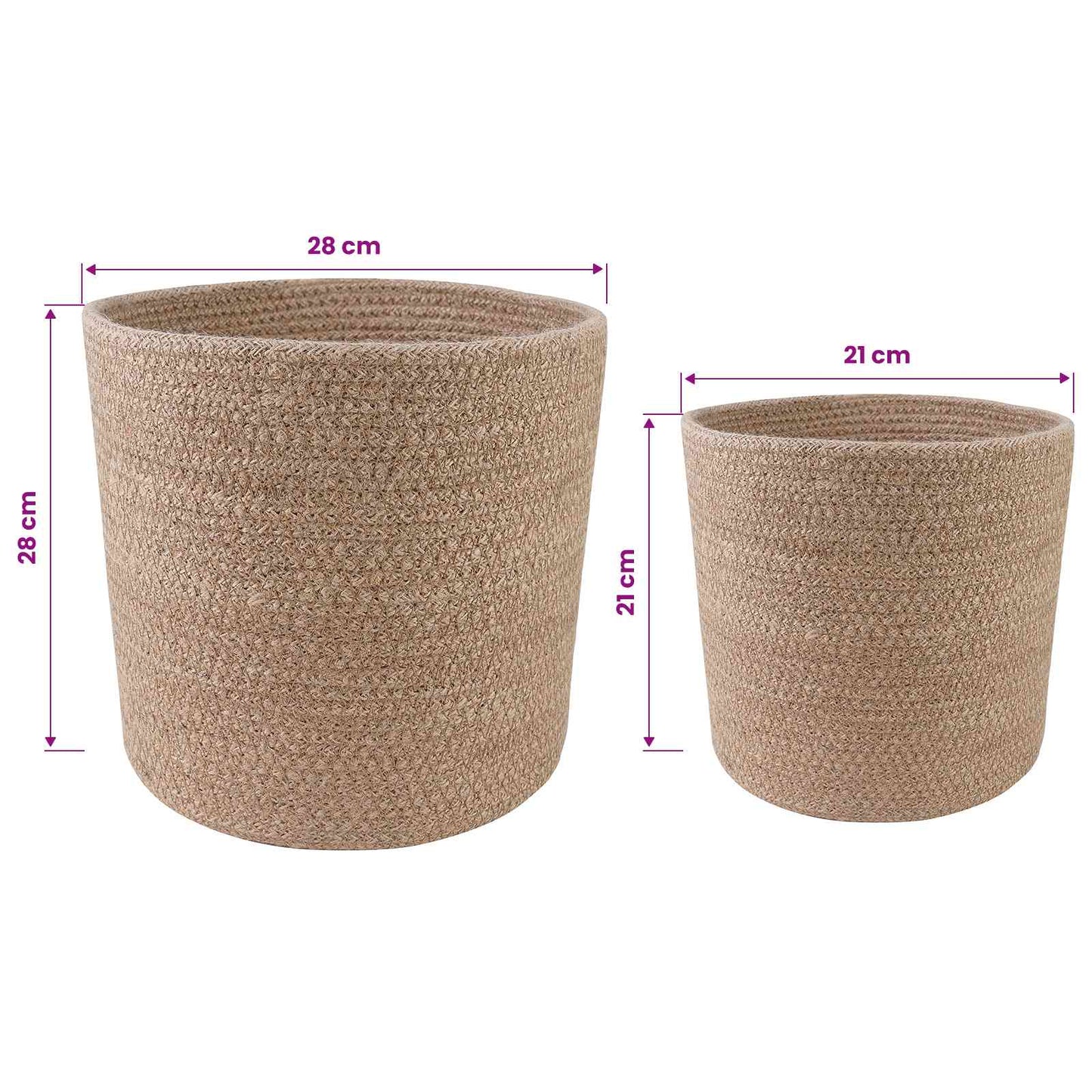 Set di Vasi per Piante 2 pcs Naturale Ø 28 x 28 cm | homemem39