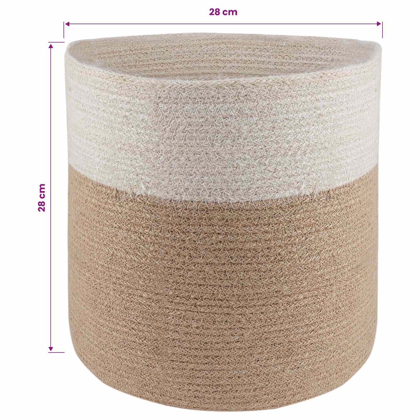 Set di Vasi per Piante 2 pcs Naturale e Bianco Ø 28 x 28 cm | homemem39