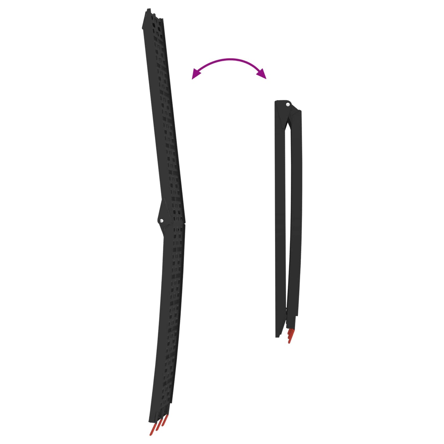 Rampe per Moto Pieghevoli 340 kg per rampa 2 pcs Nero Alluminio