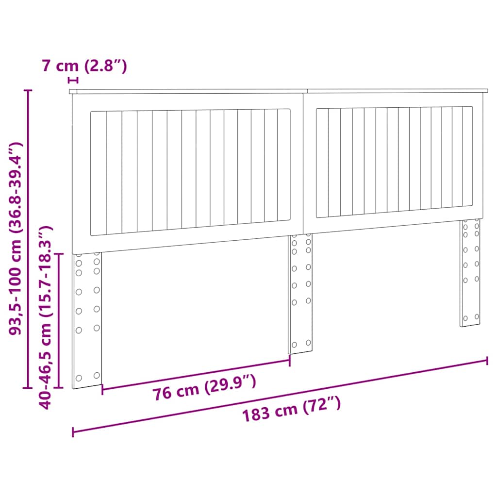 Testiera con testiera Bianco Lucido 180 cm Legno multistrato