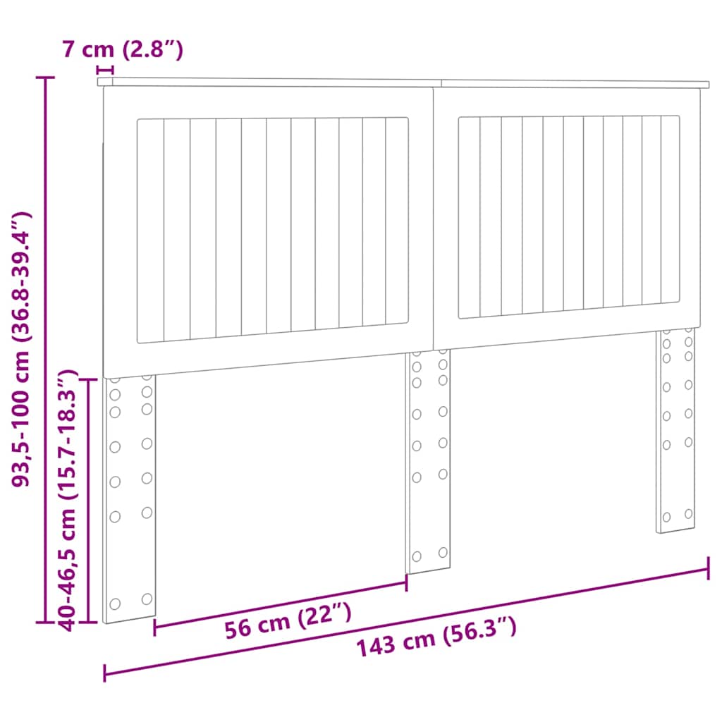 Testiera con testiera Rovere Sonoma 140 cm Legno multistrato