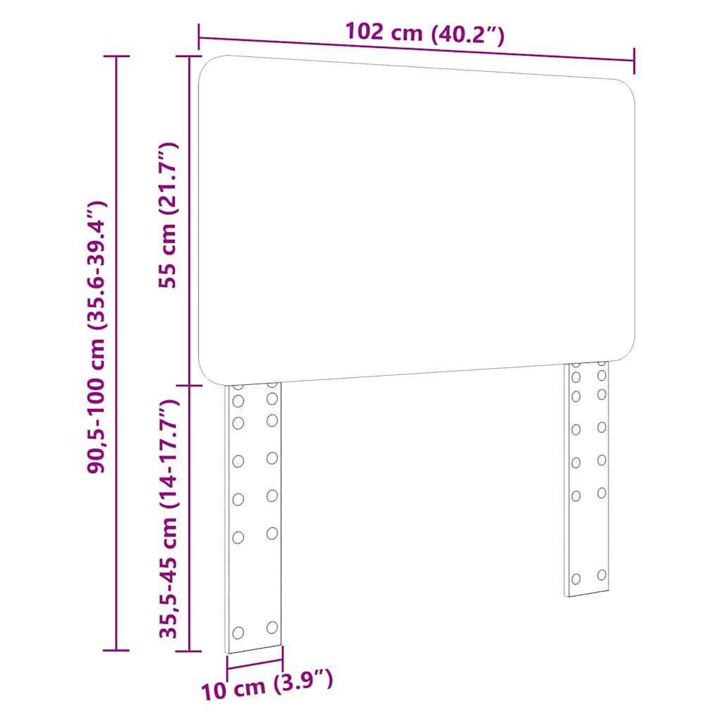 Testiera con testiera Rovere Nero 100 cm Legno multistrato