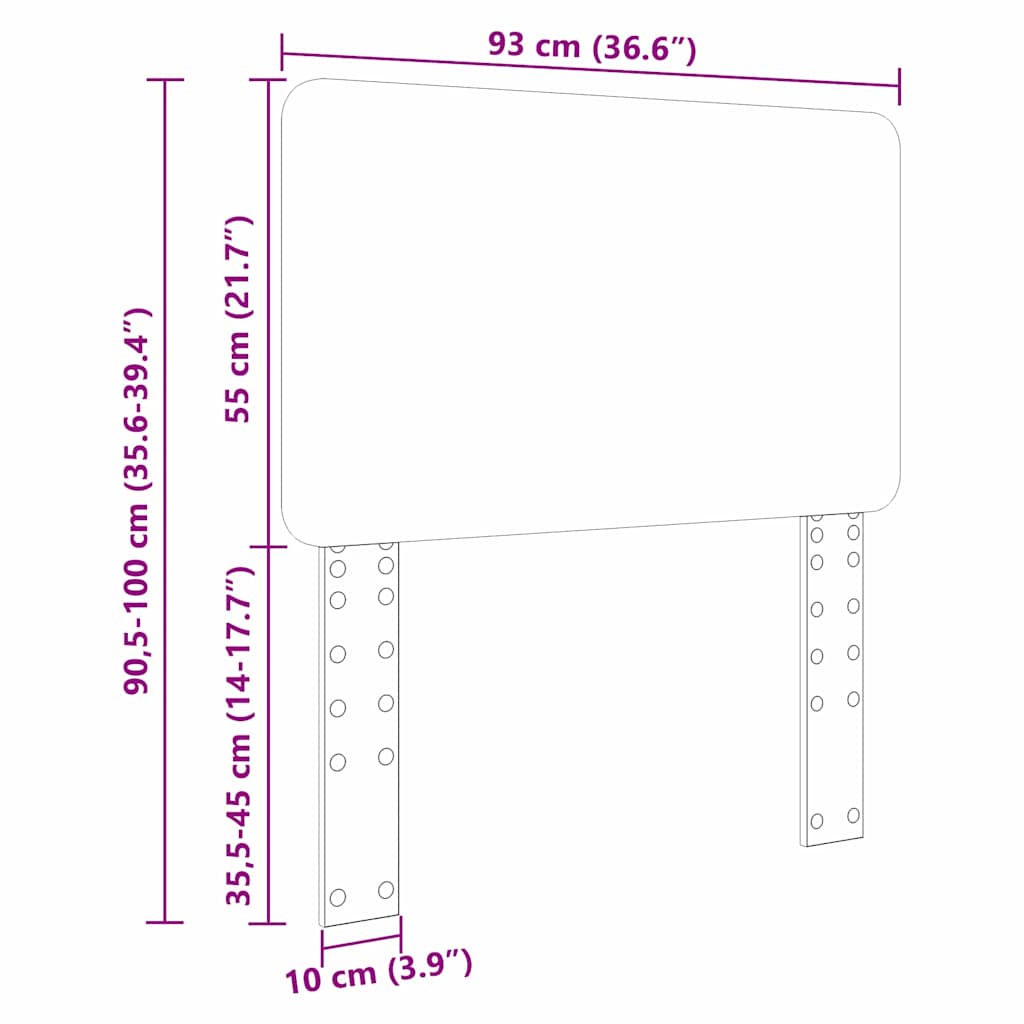 Testiera con testiera Grigio cemento 90 cm Legno multistrato