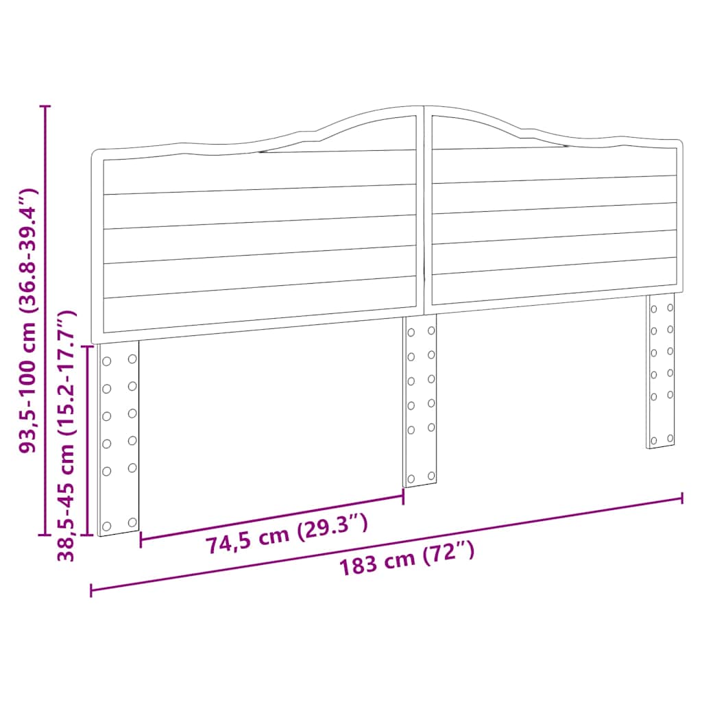 Testiera con testiera Grigio Sonoma 180 cm Legno multistrato