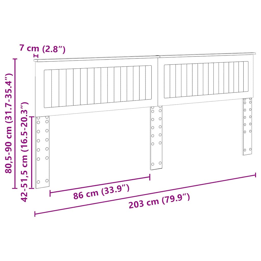 Testiera con testiera Rovere Sonoma 200 cm Legno multistrato