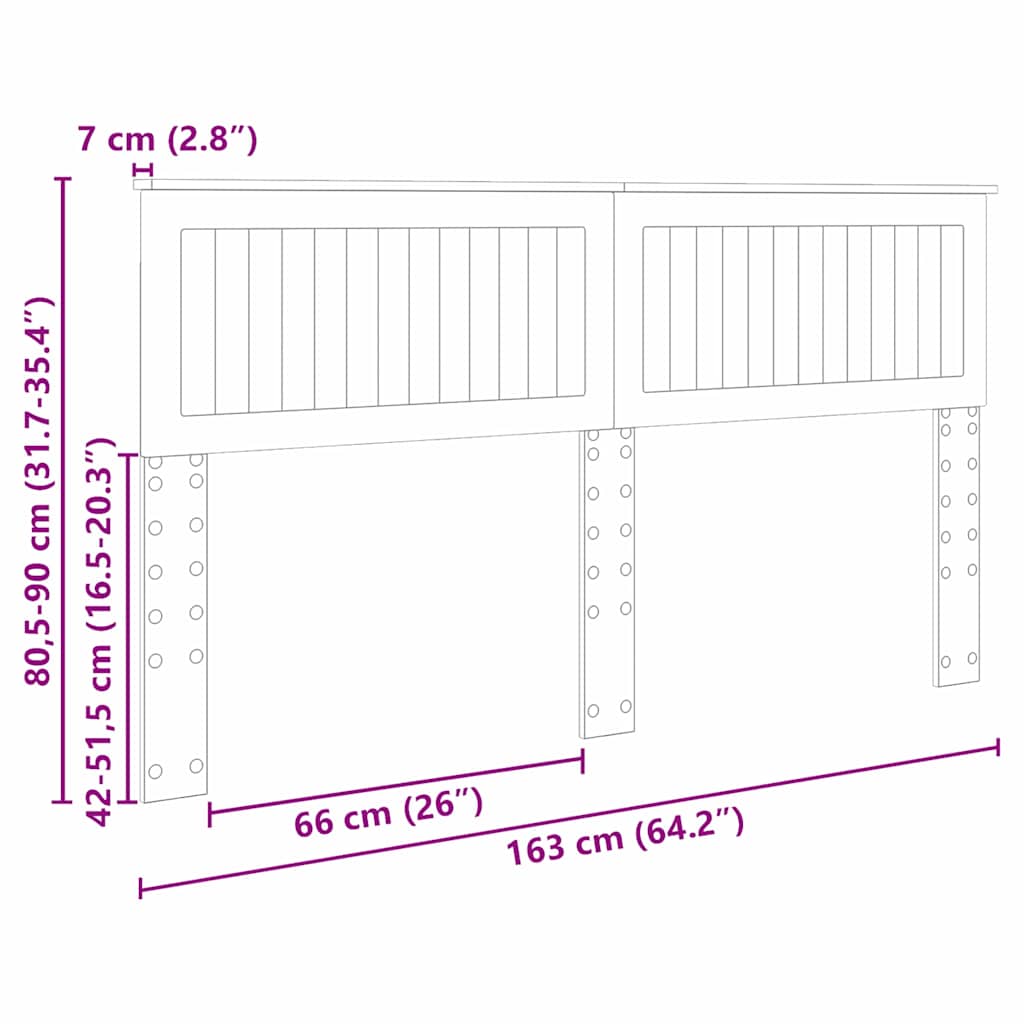 Testiera con testiera Grigio Sonoma 160 cm Legno multistrato