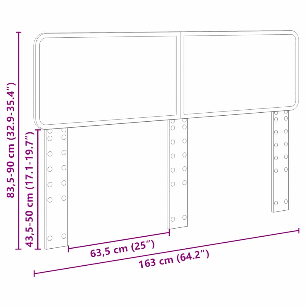 Testiera con testiera Rovere Sonoma 160 cm Legno multistrato