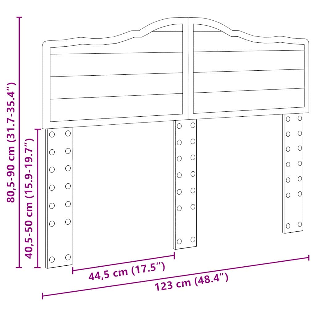 Testiera con testiera Bianco 120 cm Legno multistrato