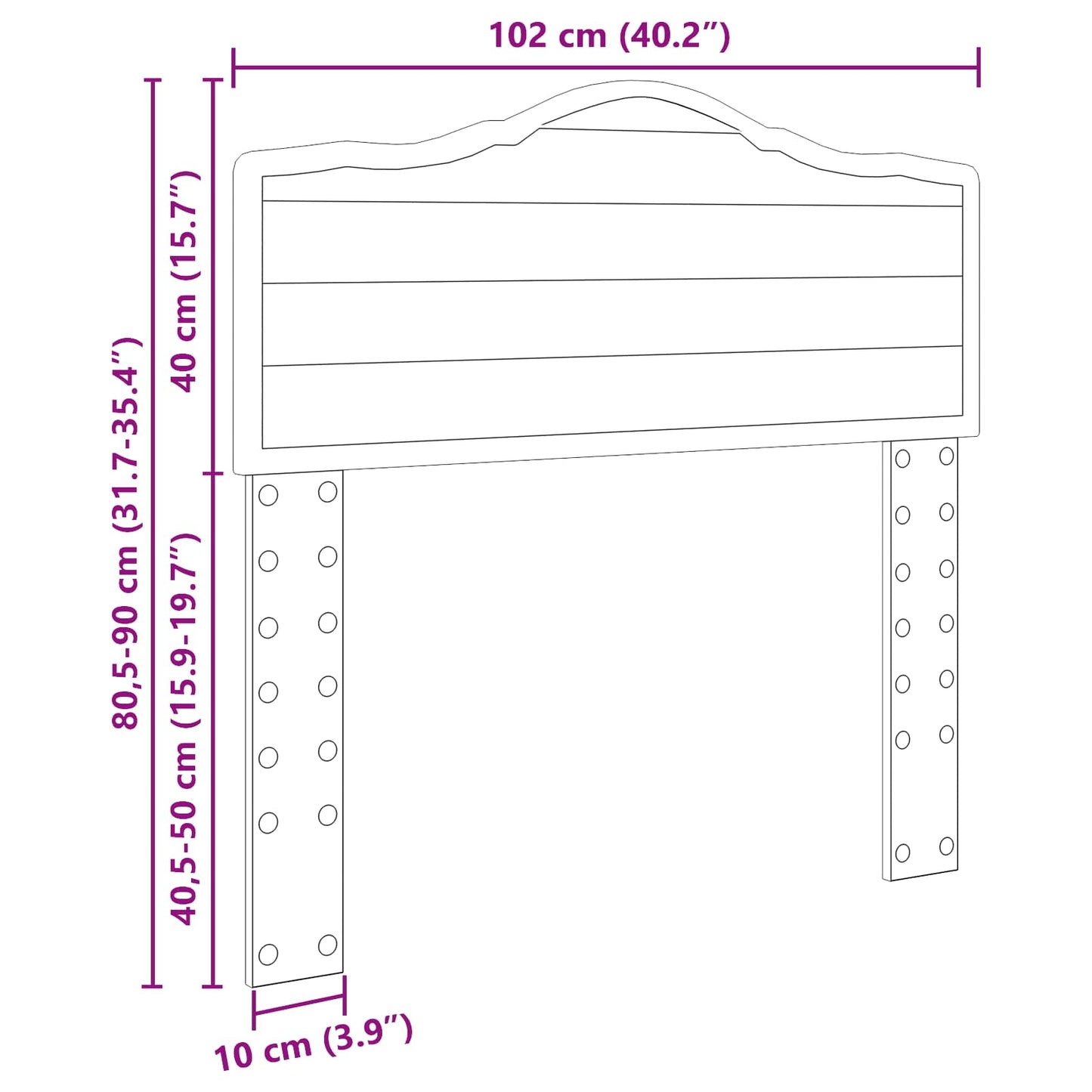 Testiera Rovere Nero Legno multistrato