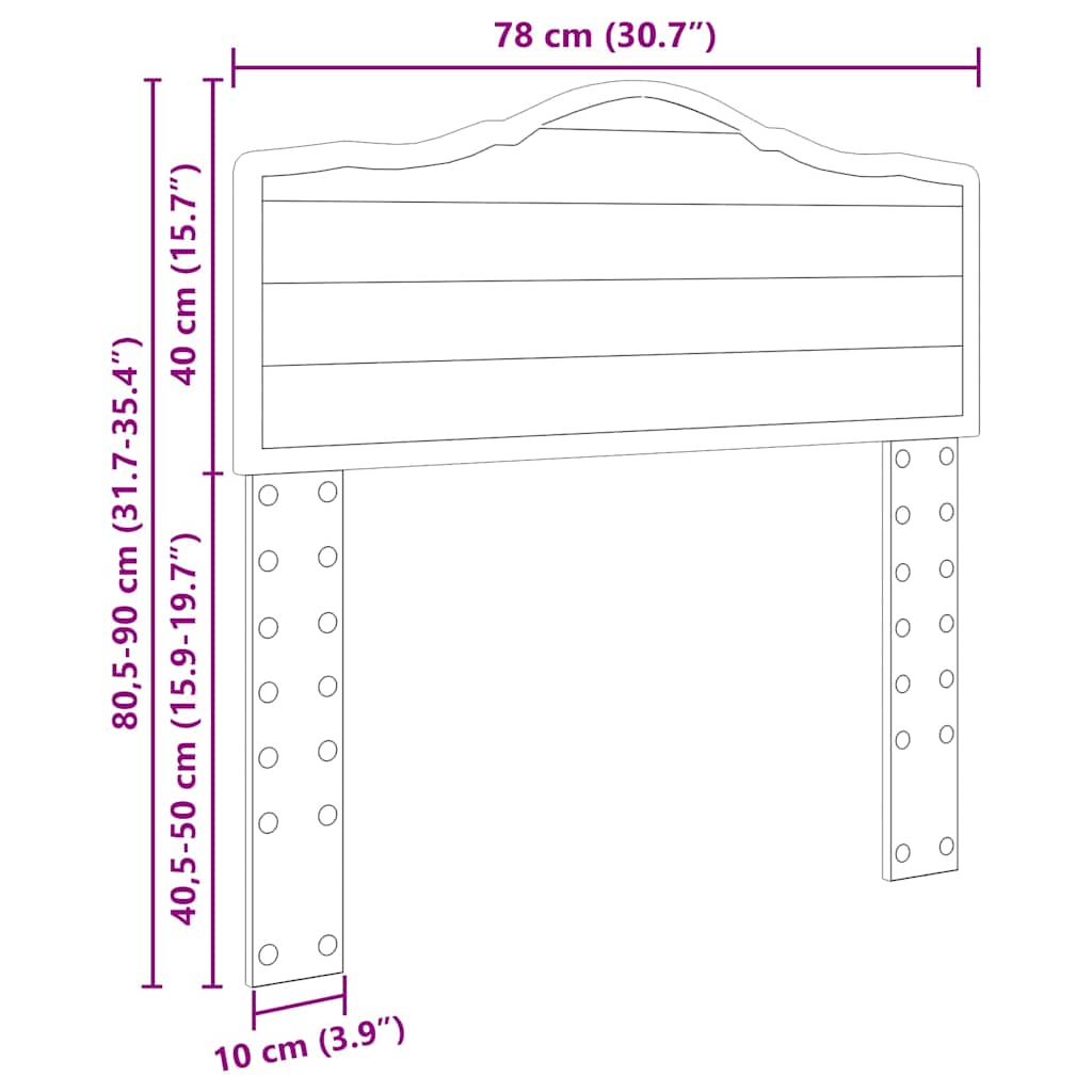 Testiera con testiera Bianco 75 cm Legno multistrato
