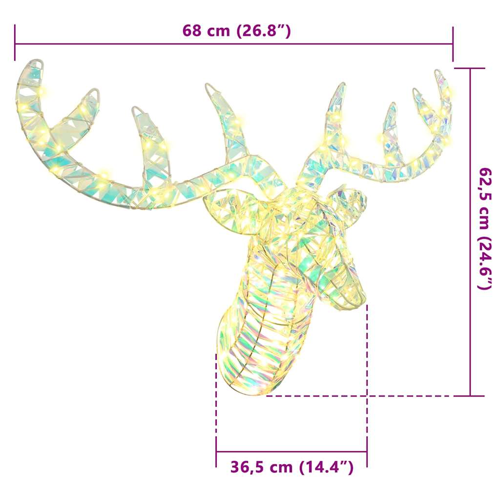 Slitta trainata da renna Bianco caldo 68 x 36,5 x 62,5 cm PET | homemem39