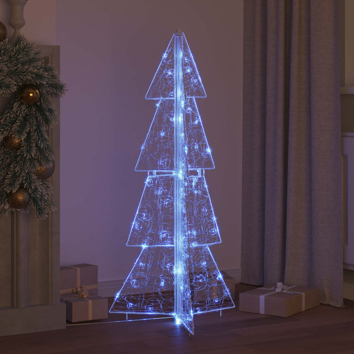 Albero di Natale con 100 LED Blu 120 cm Acrilico | homemem39