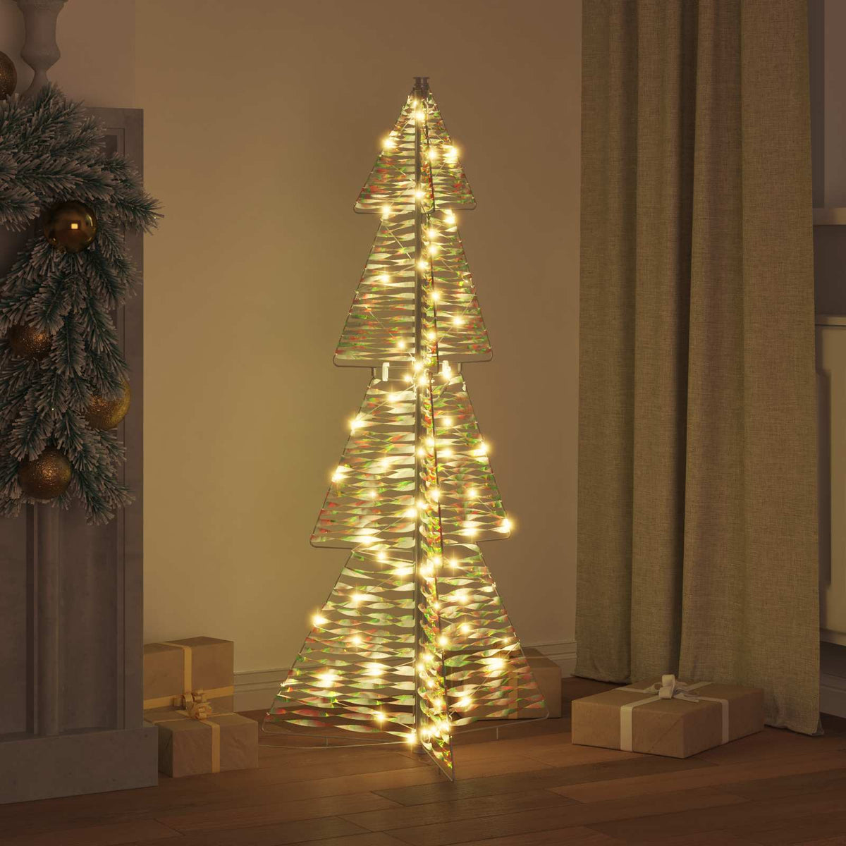 Albero di Natale con 100 LED Bianco caldo 120 cm PET | homemem39